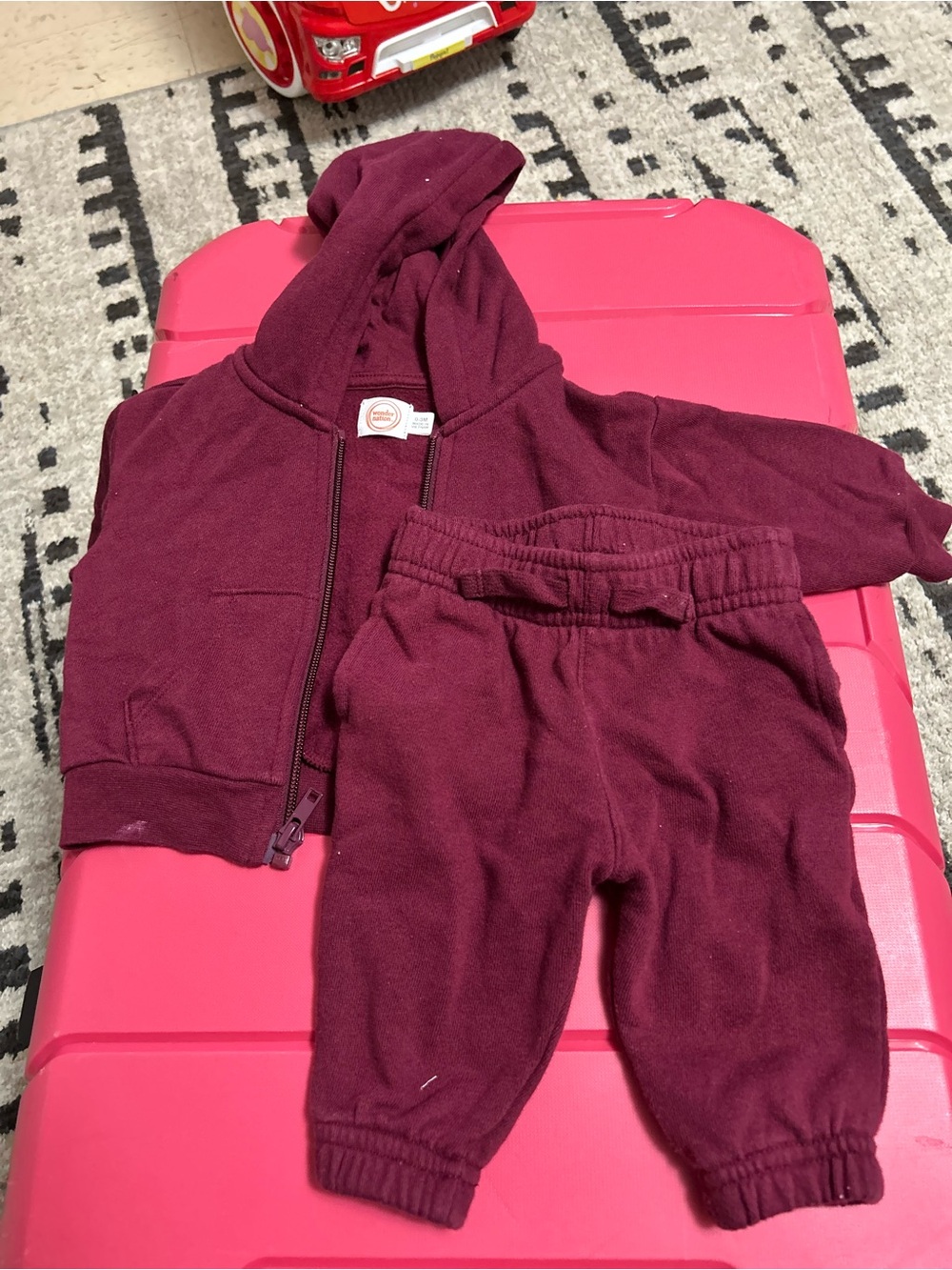 Kids Maroon Hoodie & Sweatpants Set - Cozy Everyday Bottoms